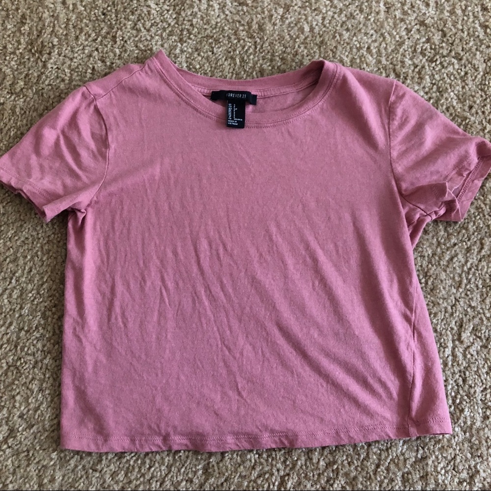 Forever 21 Pink Cropped Shirt